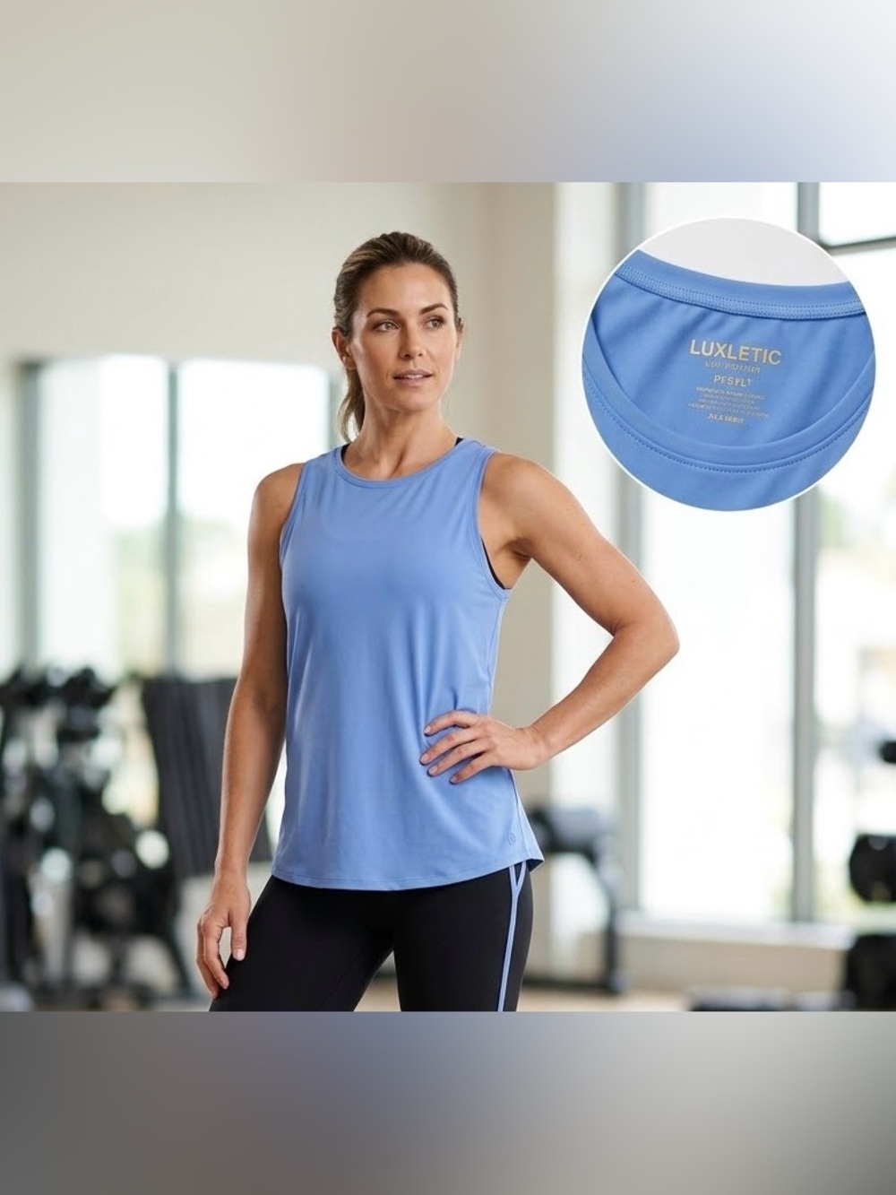 Luxletic by Lilly Pulitzer Light Blue Performance Tank Top